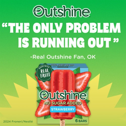 Outshine® Sugar Free Strawberry Fruit Bars Perspective: top