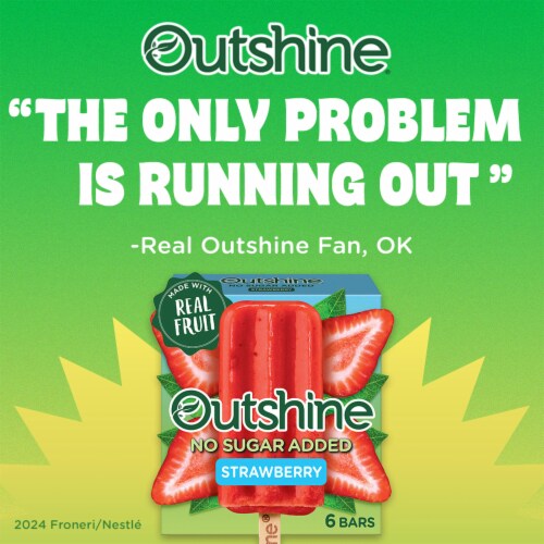 Outshine® Sugar Free Strawberry Fruit Bars Perspective: top