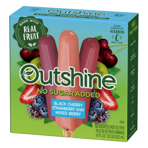 Outshine® Sugar Free Strawberry Kiwi Black Cherry Mixed Berry Fruit Bars Perspective: top