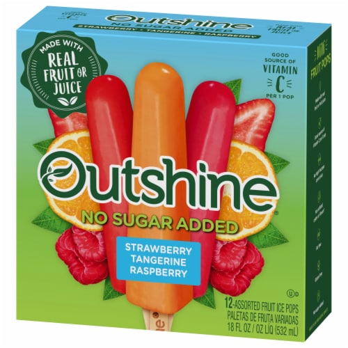 Outshine® Sugar Free Strawberry Tangerine Raspberry Fruit Bars Perspective: top