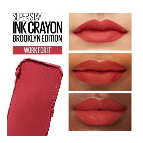 Maybelline Super Stay Ink Crayon Lipstick Matte Longwear 140 Work For It Perspective: top