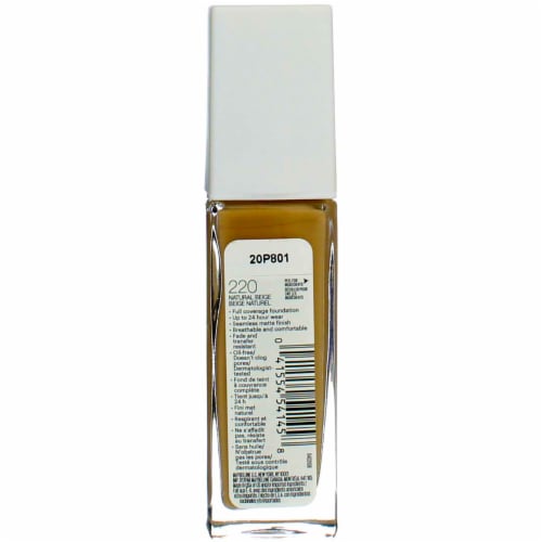 Maybelline Superstay 220 Natural Beige 24-Hour Full Coverage Liquid Foundation Perspective: top