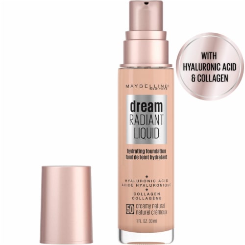 Maybelline Dream Radiant Liquid Foundation Medium Coverage Hydrating 50 Creamy Natural Perspective: top