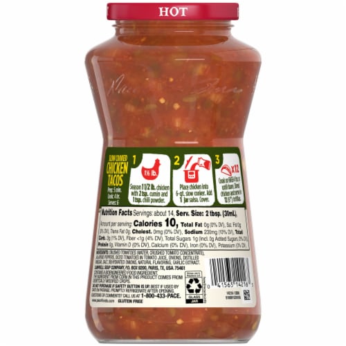 Pace® Chunky Hot Salsa Jar Perspective: top