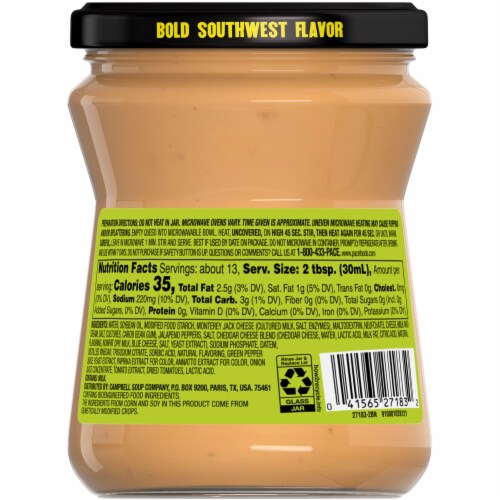 Pace® Mild Nacho Jalapeno Queso Cheese Dip Jar Perspective: top