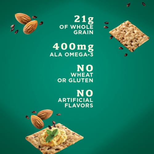 Blue Diamond® Nut-Thins® Artisan Flax Seeds Almond Rice Crackers Perspective: top