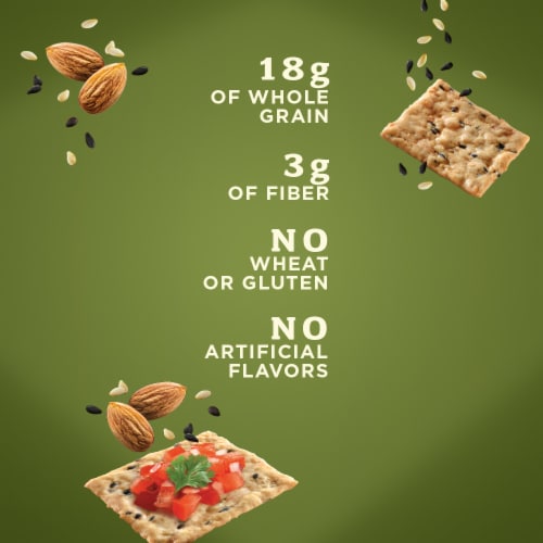 Blue Diamond® Nut-Thins® Artisan Sesame Seeds Almond Rice Crackers Perspective: top