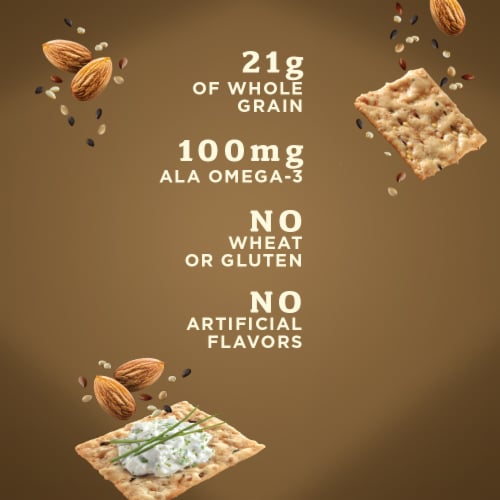 Blue Diamond® Nut-Thins® Artisan Multi-Seeds Almond Rice Crackers Perspective: top