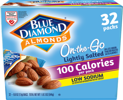 Blue Diamond On-the-Go Lightly Salted 100 Calorie Almond Packs Perspective: top