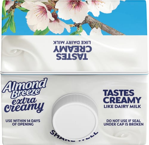 Almond Breeze® Dairy Free Extra Creamy Almond Milk Perspective: top