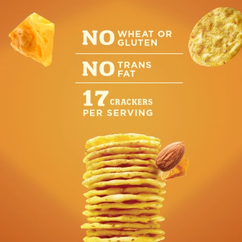 Blue Diamond® Nut-Thins® Cheddar Cheese Almond  Family Size Rice Cracker Snacks Perspective: top