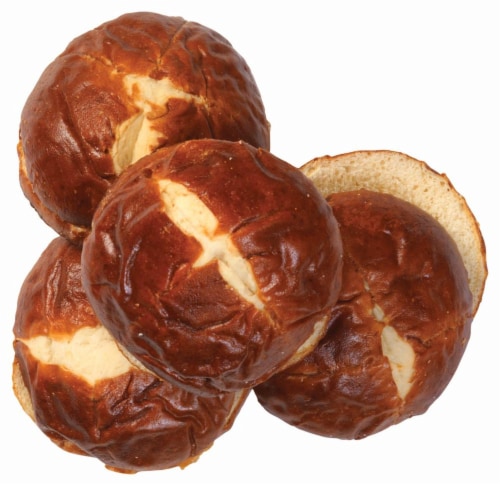Bakery Fresh Goodness Pretzel Hamburger Buns Perspective: top