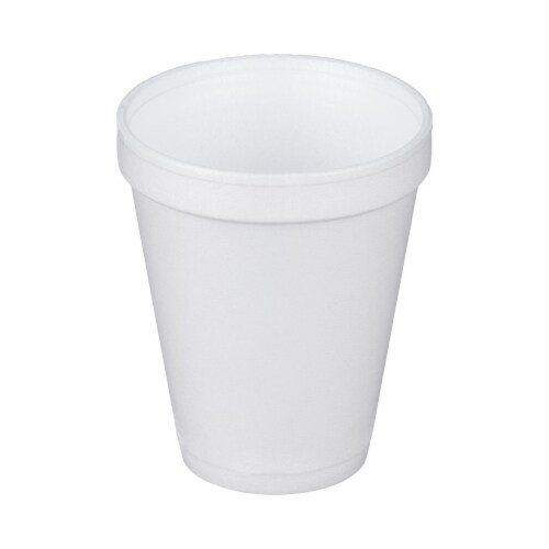 Dart Disposable Drinking Cup White Styrofoam 10 oz. 1000 Ct 10J10 Perspective: top