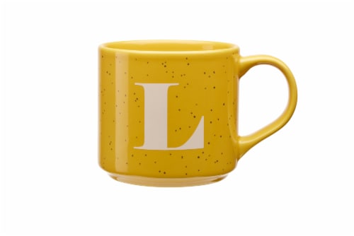 Clay Art Monogram Mug - Yellow Perspective: top