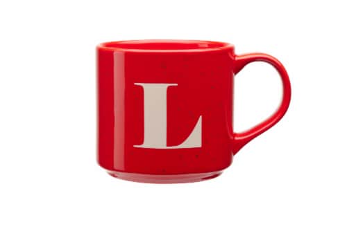 Clay Art Monogram Mug Red Perspective: top