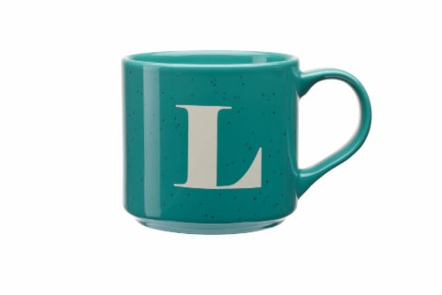 Clay Art Monogram Mug Teal Perspective: top