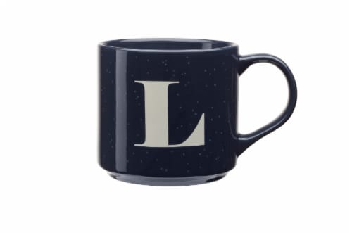 Clay Art Monogram Mug Navy Perspective: top
