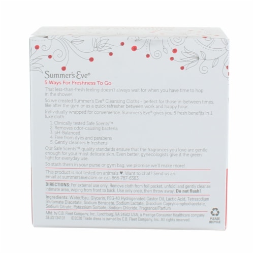 Summer's Eve Sensitive Skin Cleansing Cloths, Golden Glamour, 16 Ct Perspective: top