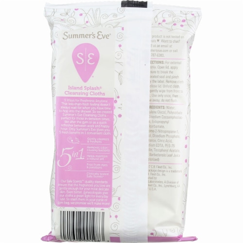 Summer's Eve 5 in 1 Cleansing Cloths, Island Splash, 32 Ct Perspective: top