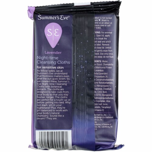 Summer's Eve Night-Time Cleansing Cloths, Lavender, 32 Ct Perspective: top