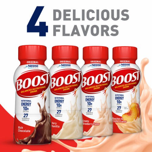BOOST Original Ready to Drink Strawberry Protein Shake Multipack Perspective: top