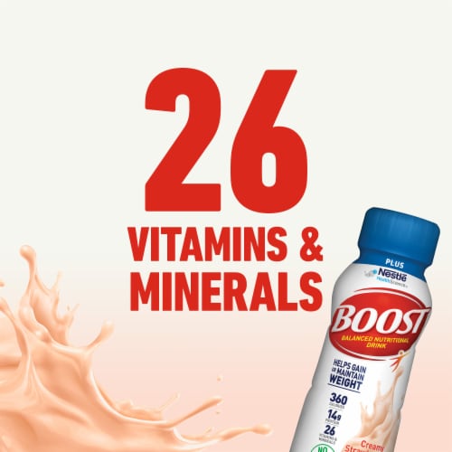 BOOST Plus Ready to Drink Nutritional Drink, Creamy Strawberry Perspective: top
