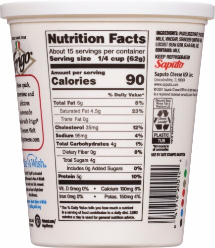 Frigo® Whole Milk Ricotta Cheese Perspective: top