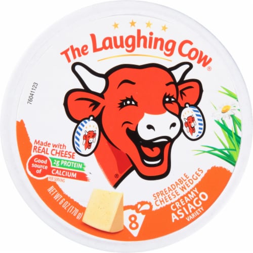 The Laughing Cow® Creamy Asiago Spreadable Cheese Wedges Perspective: top