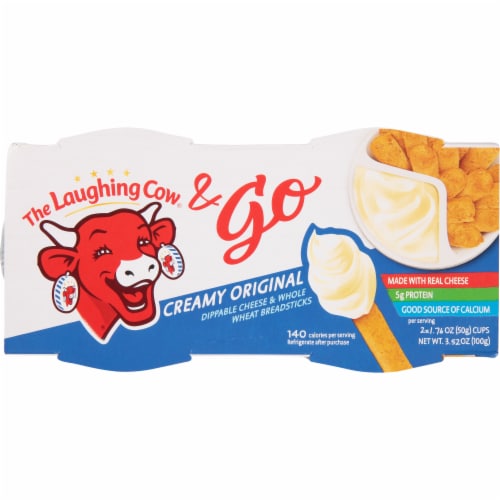 The Laughing Cow & Go Creamy Original Dippable Cheese & Breadsticks Perspective: top