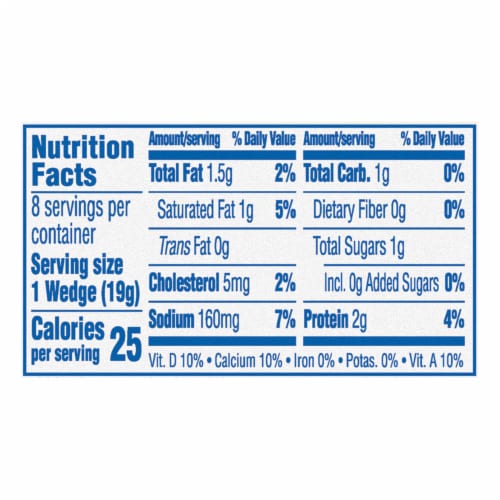 The Laughing Cow® White Cheddar Spreadable Wedge Cheese Perspective: top