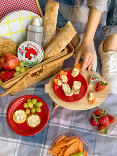 The Laughing Cow® Garlic & Herb Spreadable Wedge Cheese Perspective: top