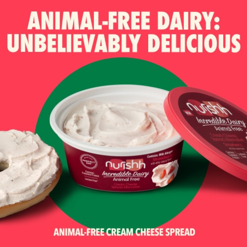 Nurishh Incredible Dairy Strawberry Animal Free Cream Cheese Spread Perspective: top