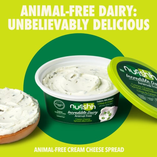 Nurishh Incredible Dairy Chive & Onion Animal Free Cream Cheese Spread Perspective: top