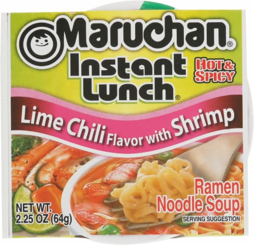 Maruchan Instant Lunch Lime Chili Flavor with Shrimp Ramen Noodle Soup - 2.25 Ounces Perspective: top