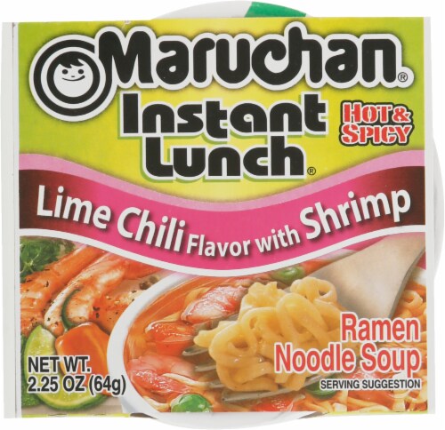 Maruchan Instant Lunch Lime Chili Flavor with Shrimp Ramen Noodle Soup - 2.25 Ounces Perspective: top
