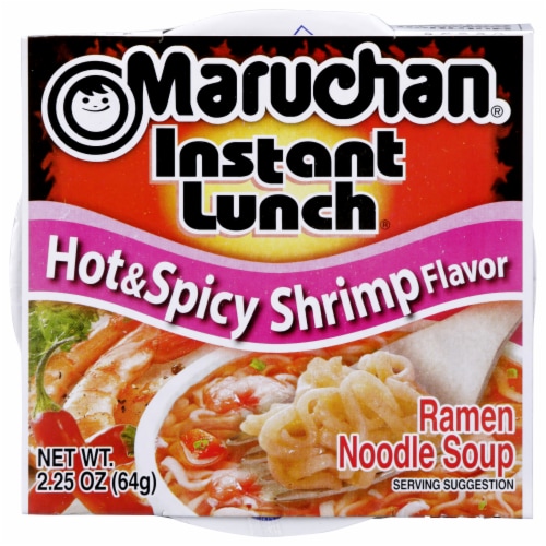 Maruchan® Instant Lunch Hot & Spicy Flavor with Shrimp Ramen Noodle Soup Perspective: top