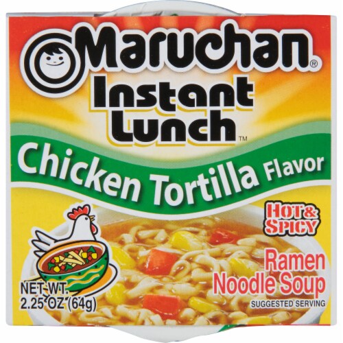 Maruchan® Instant Lunch Chicken Tortilla Flavor Ramen Soup Noodle Perspective: top