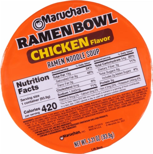 Maruchan® Chicken Flavor Ramen Noodles With Vegetables Bowl Perspective: top