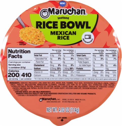 Maruchan® Mexican Instant Rice Bowl Perspective: top