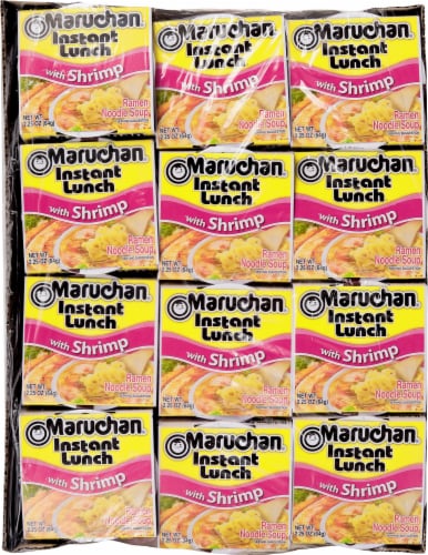 Maruchan Instant Lunch With Shrimp Ramen Noodles with Vegetables 24 Count Perspective: top