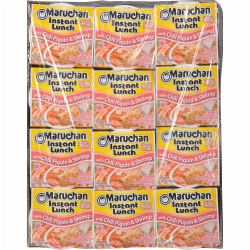 Maruchan® Instant Lunch™ Chili Piquin & Shrimp Flavor Ramen Noodle Soup Perspective: top
