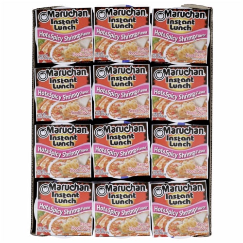 Maruchan Instant Lunch Hot & Spicy Shrimp Flavor Ramen Noodle Soup Perspective: top