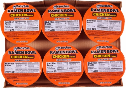 Maruchan® Bowl Chicken Flavor Ramen Noodle Soup Perspective: top