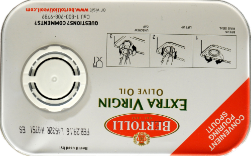 Bertolli Extra Virgin Olive Oil Tin Perspective: top