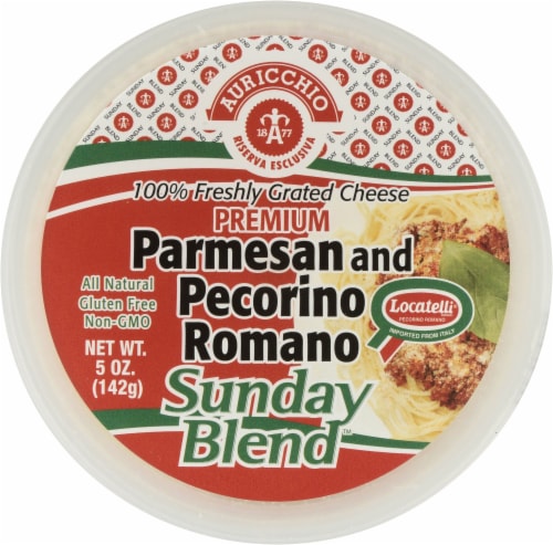 Auricchio Parmesan and Pecorino Romano Sunday Blend Cheese Perspective: top