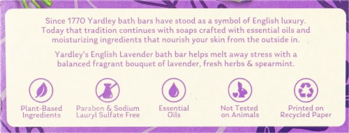 Yardley® of London English Lavender Essential Oil Bar Soap Perspective: top