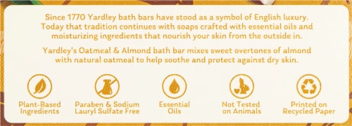 Yardley® of London Bar Soap Oatmeal & Almond Perspective: top