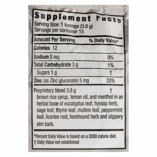 ZAND HerbaLozenge Lemon Zinc Perspective: top