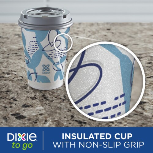 Dixie® To Go Printed Insulated Paper Cups and Lids Perspective: top