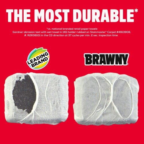 Brawny® Tear-A-Square® 3-Ply Paper Towel Double Rolls Perspective: top